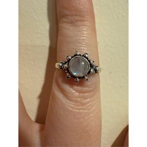 Beautiful Moonstone Set in 925 Sterling Silver, Size 7